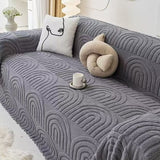 Scratch Resistant Arch Print Solid Color Sofa Cover