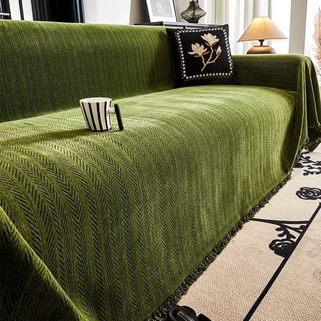 Scratch Resistant Herringbone Pattern Sofa Cover