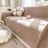 Scratch Resistant Solid Color Furry Balls Sofa Cover