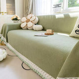 Scratch Resistant Solid Color Furry Balls Sofa Cover