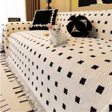 Scratch Resistant Block Pattern Sofa Cover