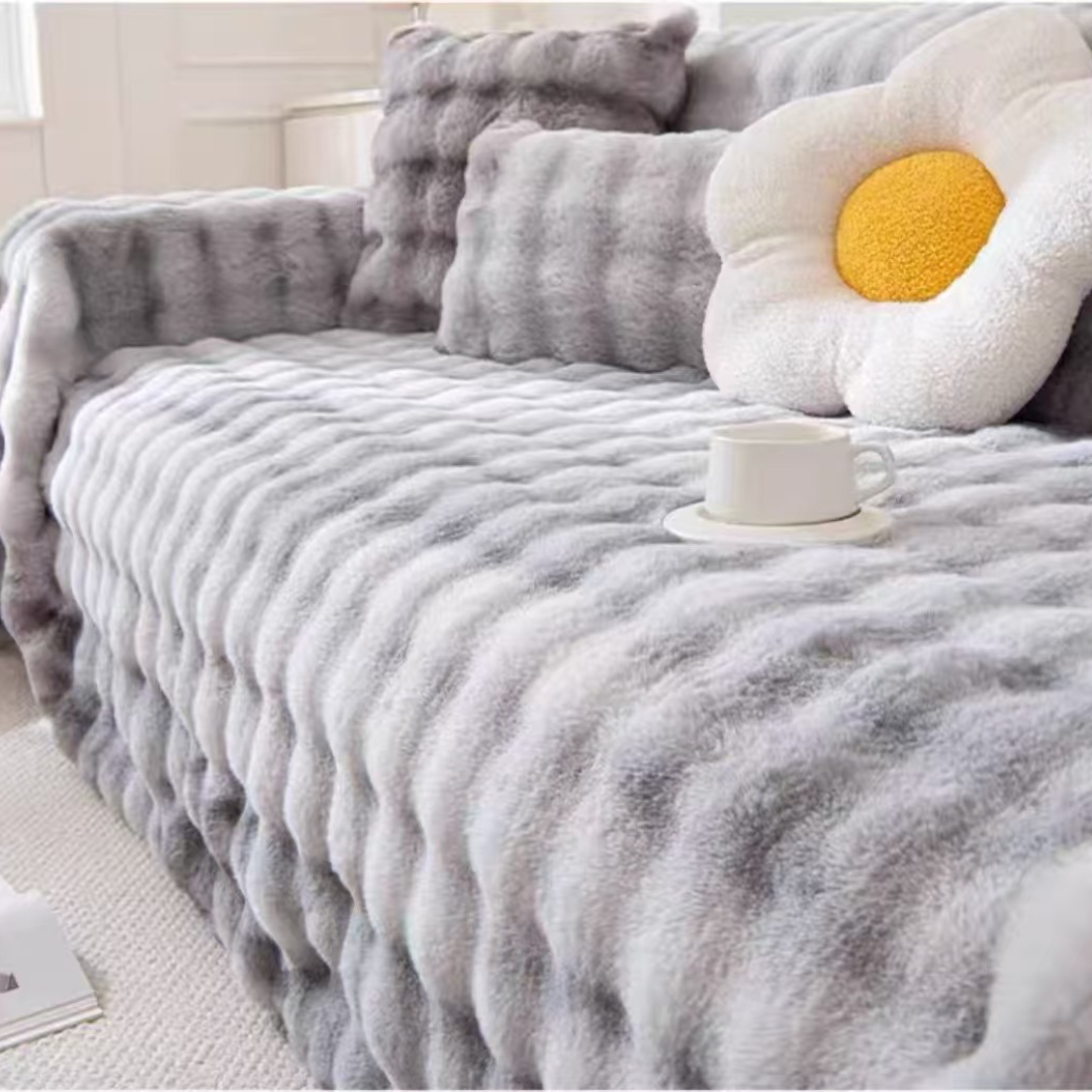 Scratch Resistant Gradient Plush Sofa Cover