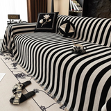 Scratch Resistant Classic Black Thick Lines Sofa Cover